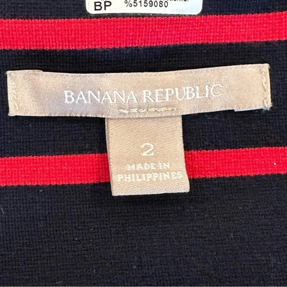 Banana Republic Red and Blue Stripe V-Neck Tank Zippered Dress Size 2 - Picture 8 of 11